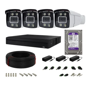 پک دوربین مدار بسته 4 کانال 2 مگاپیکسل رنگی با دید در شب و قابلیت تشخیص چهره